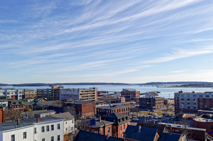 From the rooftop terrace, looking Southeast toward Portland Harbor