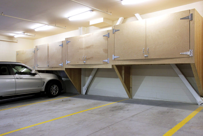 The 118 on Munjoy Hill parking garage seen here shows storage boxes similar to what will be available at Luminato. 